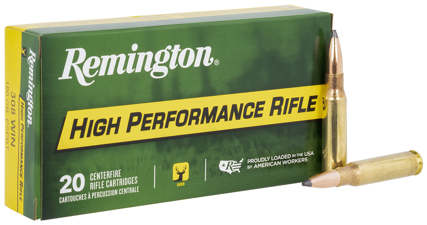 ington High Performance Rifle 308 Win. 180 Gr. PSPBT 20 Rd. Ammo