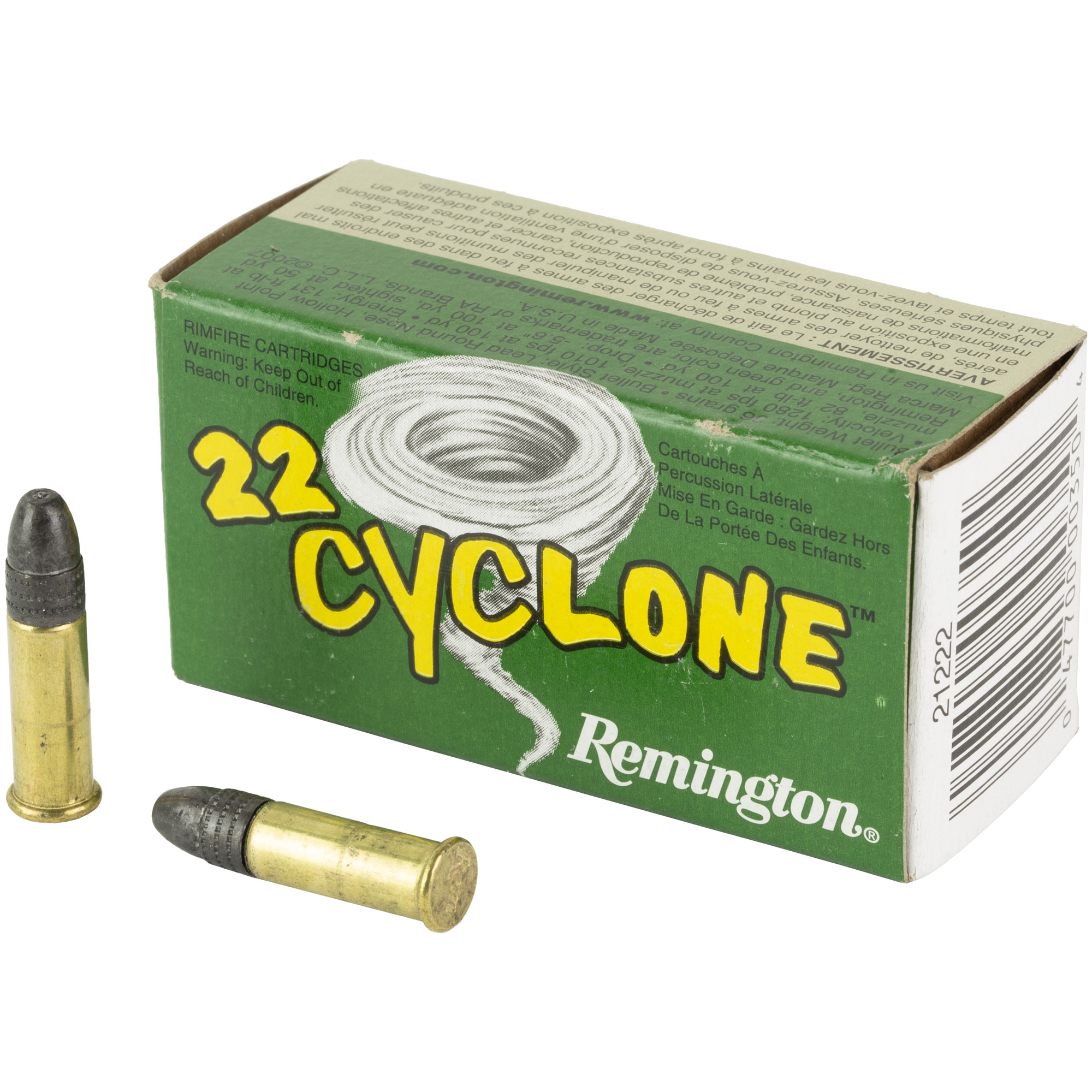 ington CYCLONE 22 LR 36 Grain Hollow Point 50 Round Box 21222 Ammo