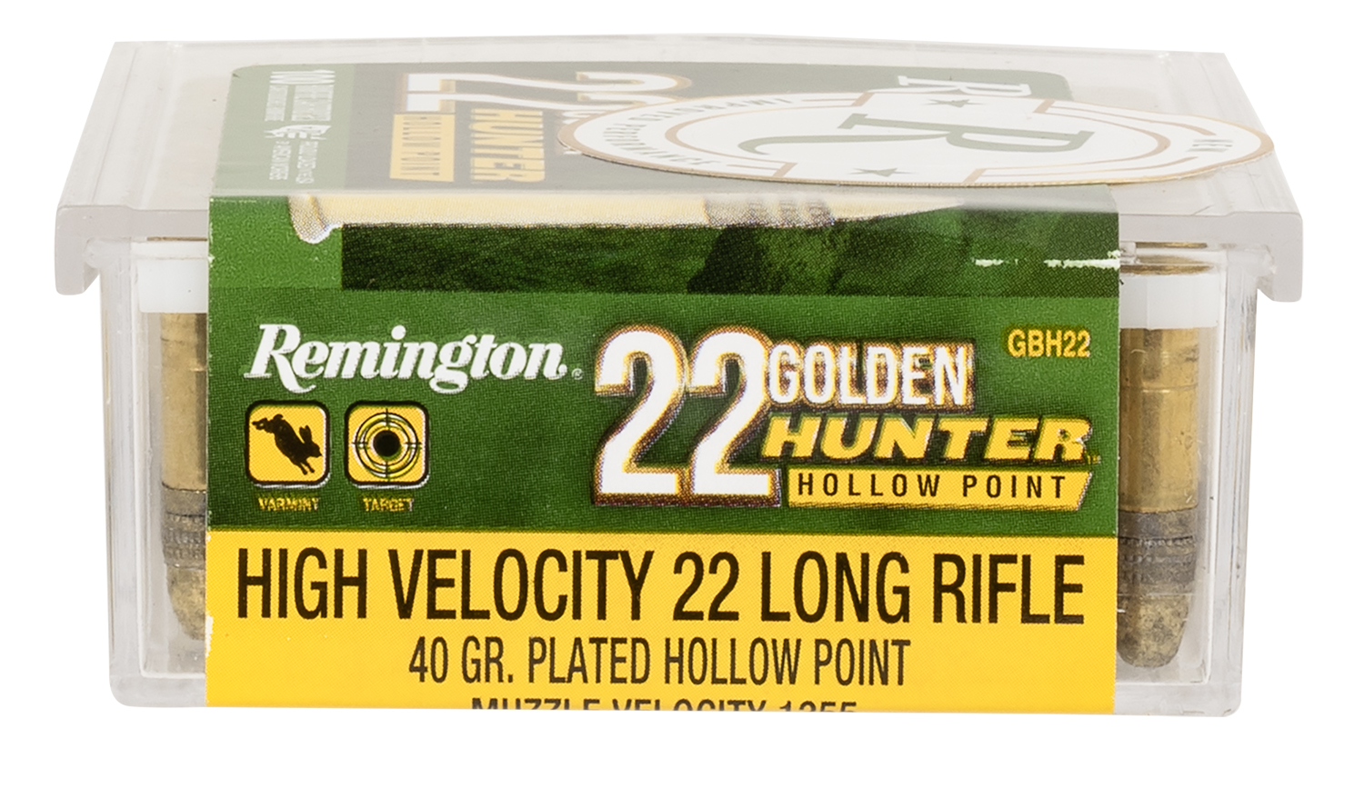 INGTON GOLDEN HUNTER 22LR 40GR PLATED HP 100RD 50BX/CS Ammo