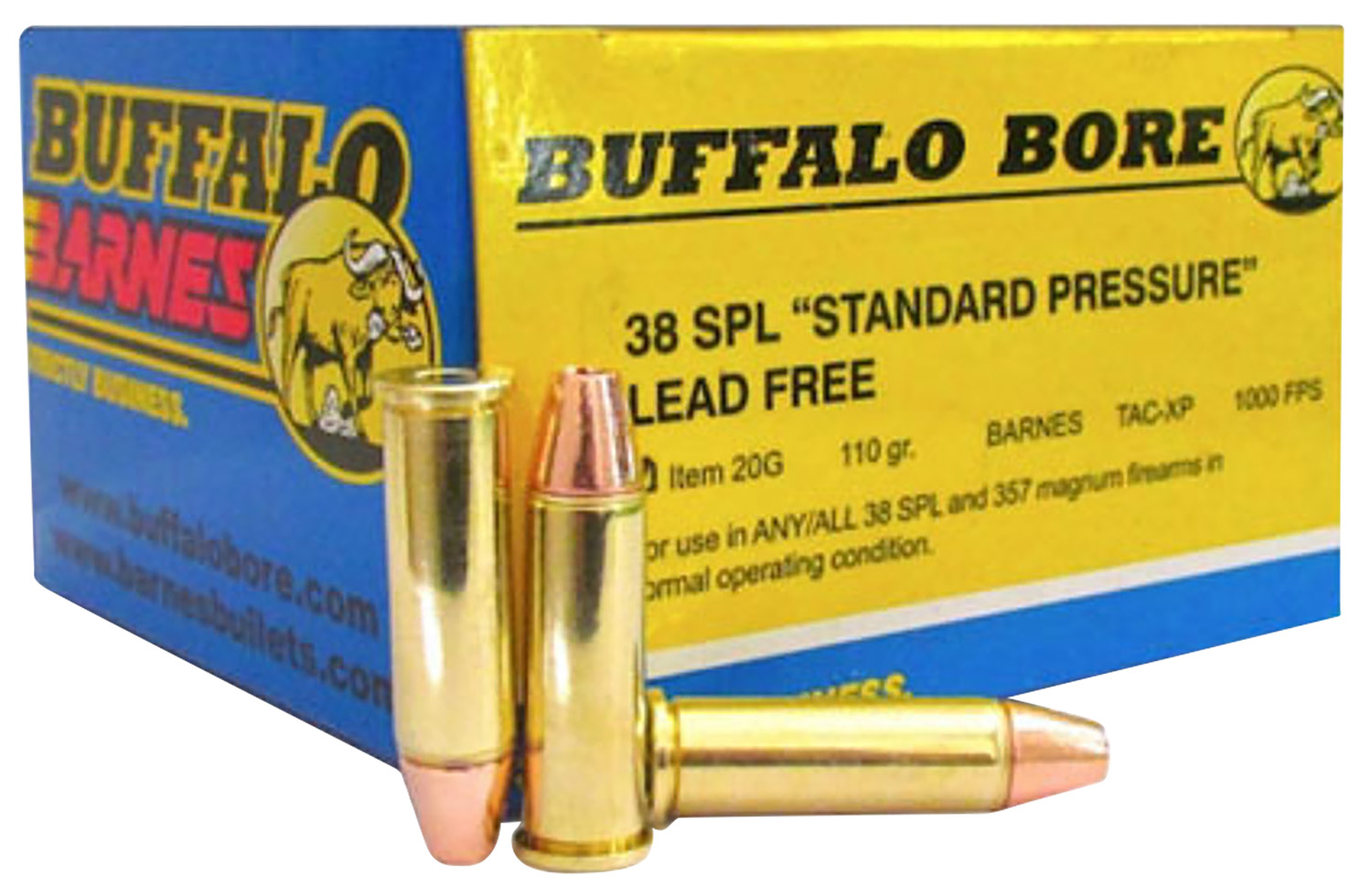 falo Bore Ammunition 20G20 Standard Pressure Strictly Business 38 Special 110 Gr Barnes TAC-XP Lead Free 20 Per Box/ 12 Cs Ammo