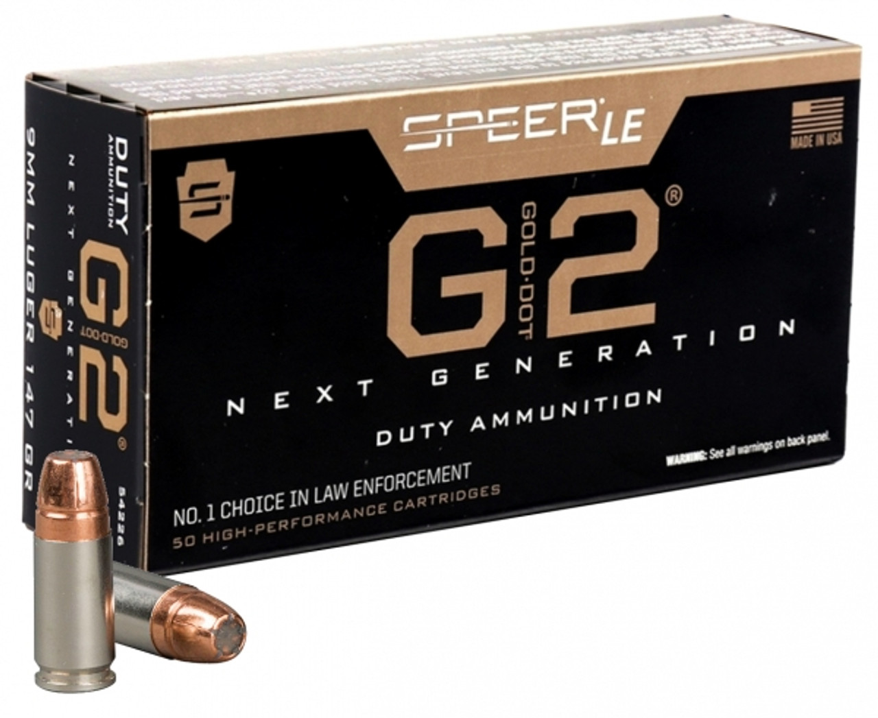 er LE Gold Dot G2 9mm Luger 147 Grain Bonded Hollow Point (HP) Ammo