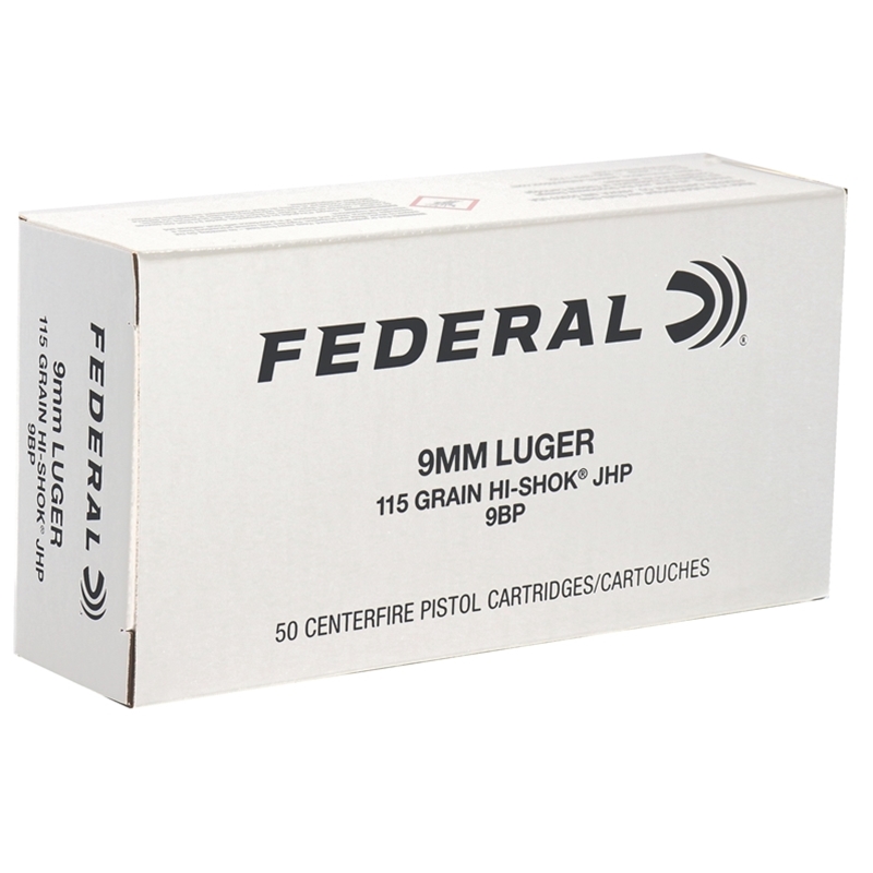 eral Classic 9mm Luger 115 Grain Hi-Shok Jacketed Hollow Point (JHP) Ammo