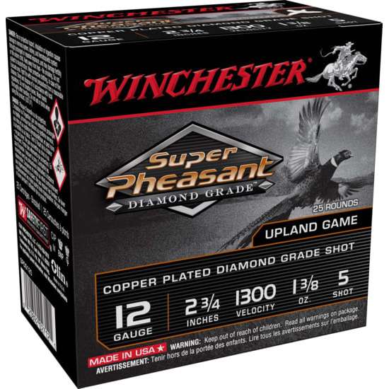 chester SPDG125 Super Pheasant Diamond Grade 12Gauge 2.75 1 3/8oz 5Shot 25 Per Box/10 Case Ammo