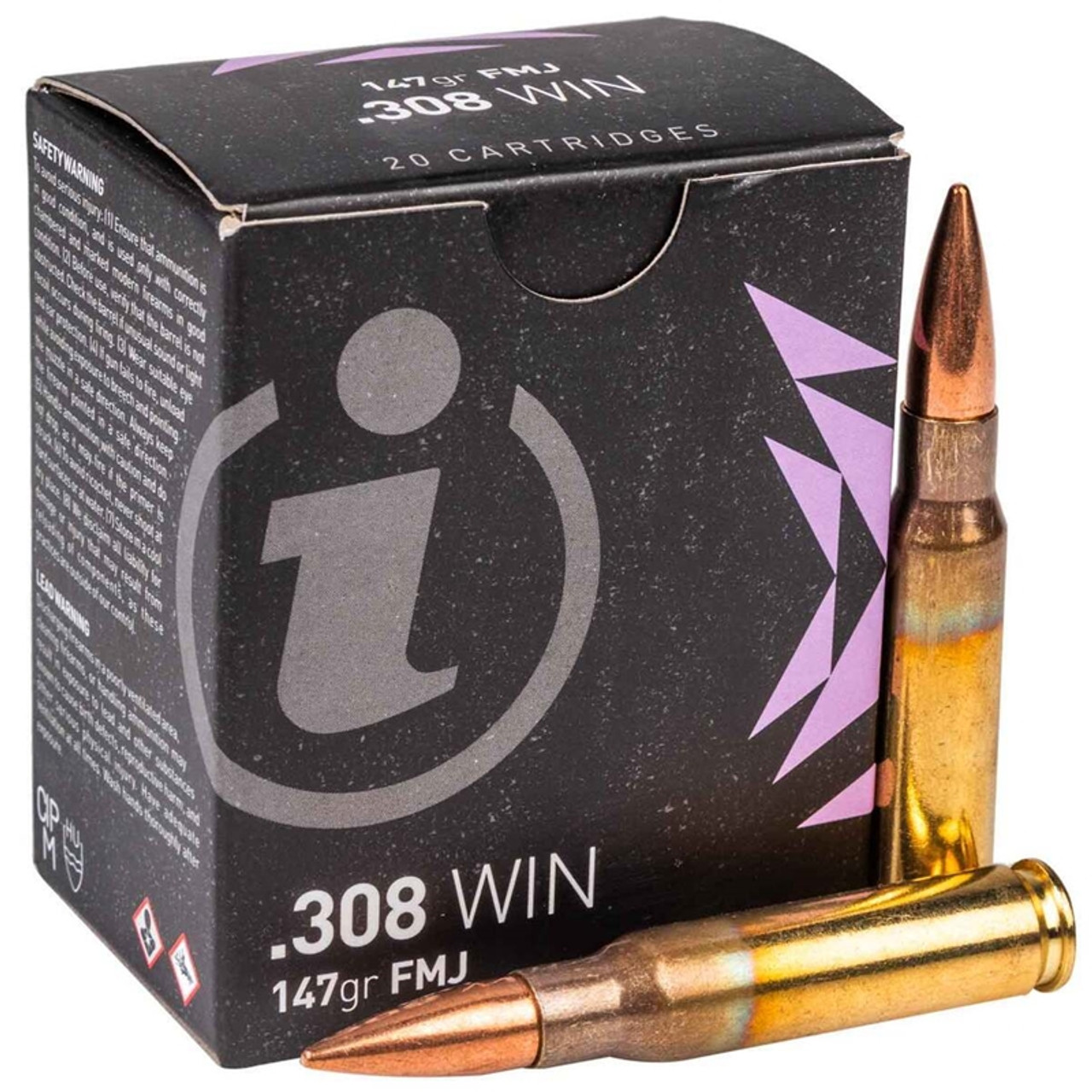 an .308 Winchester 147Gr Full Metal (FMJ) Jacket Ammo